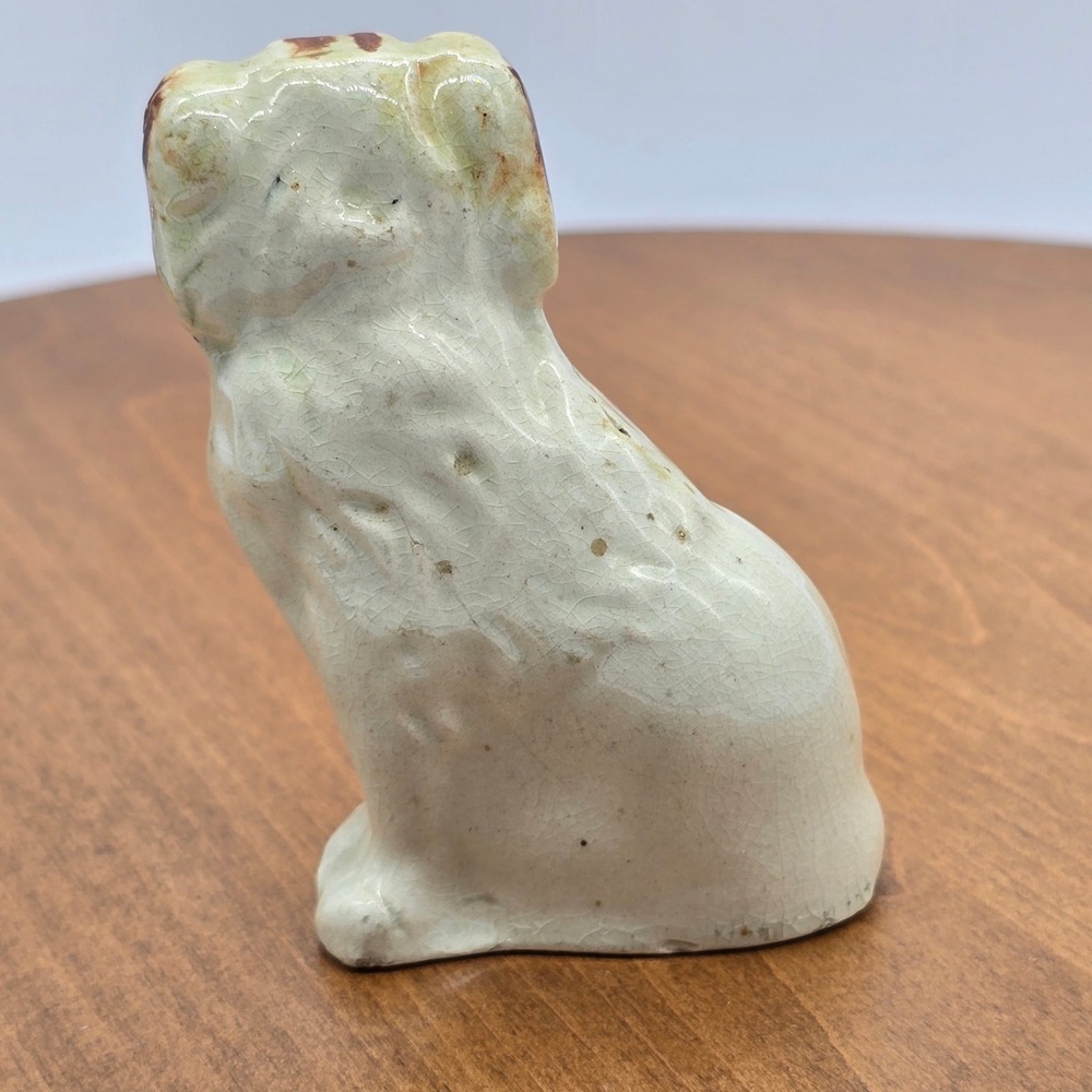 19th-century Staffordshire spaniel dog‎ figurine Antique collectible England. - Picture 3 of 10
